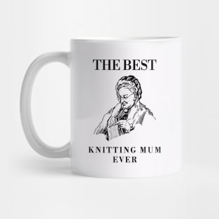 THE BEST KNITTING CRAFTS MOM LINE ART SIMPLE VECTOR STYLE, MOTHER OLD TIMES Mug